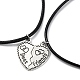 2шт. 2 набор ожерелий с подвесками из сплава в стиле «разделенное сердце»(NJEW-JN04552)-2