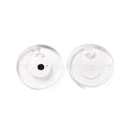 Handmade Lampwork Evil Eye Pendants, Flat Round, Clear, 30x5mm, Hole: 3mm(LAMP-E106-02A-03)