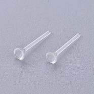 Plastic Stud Earring Findings, Clear, 3mm, Pin: 0.7mm, about 1000pcs/bag(KY-G006-02-3m)