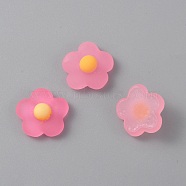 Spring Theme Translucent Resin Cabochons, Flower, Hot Pink, 16.5x18x7mm(RESI-TAC0016-10C)