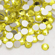 Glass Flat Back Rhinestone, Grade A, Back Plated, Faceted, Half Round, Citrine, SS4, 1.5~1.6mm, 1440pcs/bag(RGLA-C002-SS4-249)