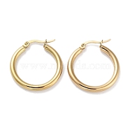 Ring 304 Stainless Steel Hoop Earrings for Women Men, Golden, 9 Gauge, 26x3mm, Pin: 0.6mm(EJEW-B049-01B-G)