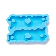 DIY Pendant Silicone Molds, Resin Casting Molds, For UV Resin, Epoxy Resin Jewelry Making, Deep Sky Blue, 29x43.5x6mm, Inner Diameter: 13.5x39mm(DIY-I085-36)