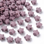 Spray Painted Acrylic Beads, Star, Medium Orchid, 8.5x9.5x5mm, Hole: 2mm, about 2050pcs/500g(MACR-S373-45-O03)