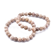 Natural Maifanite/Maifan Stone Bead Stretch Bracelets, Round, 2 inch~2-3/8 inch(5~6cm), Bead: 5.8~6.8mm(X-BJEW-K212-A-044)