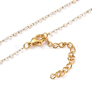 Handmade Glass Seed Beaded Necklaces, with Golden Plated 304 Stainless Steel Lobster Claw Clasps, Blanched Almond, 16 inch(40.7cm)(NJEW-JN03185-05)