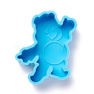 Bear DIY Decoration Silicone Molds, Resin Casting Molds, For UV Resin, Epoxy Resin Jewelry Making, Deep Sky Blue, 97x80x31mm(DIY-I085-08)