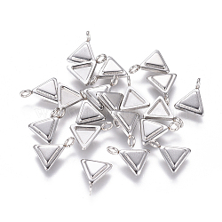 304 Stainless Steel Pendant Cabochon Settings, Triangle, Stainless Steel Color, Tray: 5x6mm, 11x9x2mm, Hole: 2mm(X-STAS-F222-023)