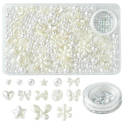 DIY ABS Plastic Imitation Pearl Beads Bracelets Jewelry Making Kits, White, 25x22.5x6mm, Hole: 1.5mm(DIY-FS0006-53)