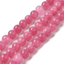 Natural Dyed White Jade Beads Strands, Round, Hot Pink, 8.5mm, Hole: 0.8mm, about 45~46pcs/strand, 14.69''~15.04''(37.3~38.2cm)(G-M402-C03-12)