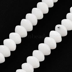 Natural White Jade Beads Strands, Saucer Beads, 10x5mm, Hole: 0.7mm, about 40pcs/strand, 8.19''~8.54''(20.8~21.7cm)(G-P559-A09-02)