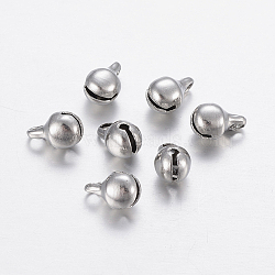 304 Stainless Steel Pendants, Bell Charms, Stainless Steel Color, 7.5x5mm, Hole: 1.5mm(STAS-P198-80)