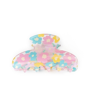 Flower PVC Claw Hair Clips, Colorful, 83x43x41mm