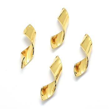 Brass Pendants, Lead Free & Cadmium Free & Nickel Free, Real 18K Gold Plated, 40.5x10x10mm, Hole: 1mm