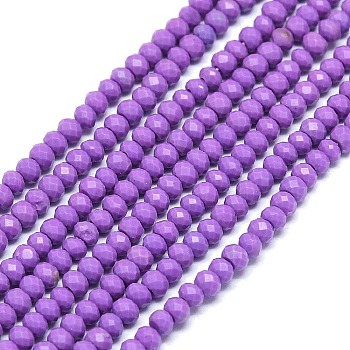 Natural Lepidolite Beads Strands, Faceted, Rondelle, 2~2.5x2mm, Hole: 0.5mm, about 223~226pcs/strand, 14.96~15.16 inch(38~38.5cm)