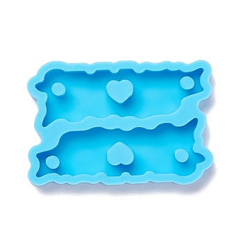 DIY Pendant Silicone Molds, Resin Casting Molds, For UV Resin, Epoxy Resin Jewelry Making, Deep Sky Blue, 29x43.5x6mm, Inner Diameter: 13.5x39mm