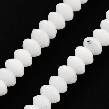 Natural White Jade Beads Strands, Saucer Beads, 10x5mm, Hole: 0.7mm, about 40pcs/strand, 8.19''~8.54''(20.8~21.7cm)