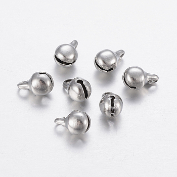 304 Stainless Steel Pendants, Bell Charms, Stainless Steel Color, 7.5x5mm, Hole: 1.5mm
