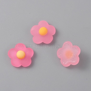 Hot Pink Flower Resin Cabochons