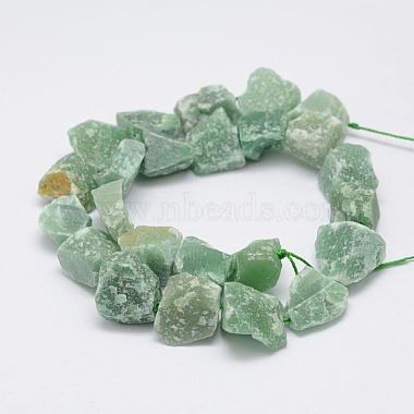 Raw Rough Natural Green Aventurine Bead Strands(G-F403-03)-2