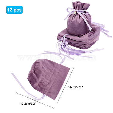 Velvet Jewelry Bags with Drawstring & Plastic Imitation Pearl(TP-NB0001-20E)-2
