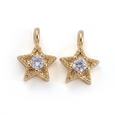 Golden Clear Star Brass+Cubic Zirconia Charms