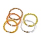 5Pcs Glass & Brass & Acrylic Beaded Stretch Bracelets Set(BJEW-JB09677-03)-4