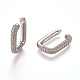 Brass Micro Pave Cubic Zirconia Cuff Earrings(EJEW-L234-55A-P)-1