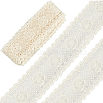 5 Yards Flat Cotton Lace Ribbon, for DIY Jewelry Making, Birthday Wedding Party Decoration, Floral White, 2-1/4 inch(58mm), about 5.00 Yards(4.57m)/Set(OCOR-GF0004-71C-01)
