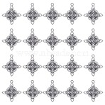 50Pcs Tibetan Style Alloy Pendants, Antique Silver, 28x25x2mm, Hole: 1.8mm(FIND-SC0007-81)