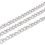 Non-Tarnish 3.28 Feet 304 Stainless Steel Twist Chains, Stainless Steel Color, 4x3x0.6mm(X-CHS-K001-24-3mm)