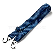 Latex Adjustable Flat Strap with Anti-Rust Iron Hooks, for Motorcycle Bike Mountain Luggage, Marine Blue, 830~1464x31.5x4mmclasp: 63.5x40x4mm.(AJEW-M042-01C)