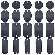 DIY Jewelry Making Finding Kit, Including 24Pcs 4 Styles Oval & Flat Round Aluminum Connector Charm & Pendant, Stamping Blank Dog Tags, Black, 25~51x19~25x1mm, Hole: 3mm, 6Pcs/style(FIND-SC0006-54)