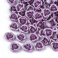 Aluminum Beads, Frosted, Long-Lasting Plated, 3-Petal Flower, Violet, 6x4.5mm, Hole: 0.8mm(X-FALUM-T001-02A-08)