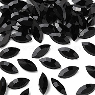 Preciosa&reg MAXIMA Crystal Fancy Stones, Czech Crystal, 435 14 615 Navette(Horse Eye), Unfoiled, 23980 Jet, 15x7mm(Y-PRC-FG15-23980)