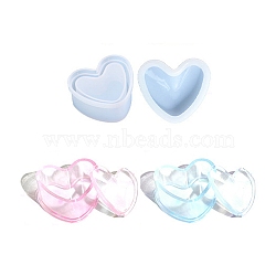 DIY Food Grade Silicone Storage Box Molds, Resin Casting Molds, Heart, 55~60x72~80x17mm(SIMO-PW0015-29A)