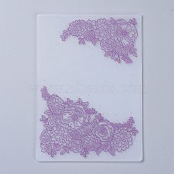 Plastic Embossing Folders, Concave-Convex Embossing Stencils, for Handcraft Photo Album Decoration, Floral Pattern, 179x127x2.5mm(X-DIY-P007-F01)