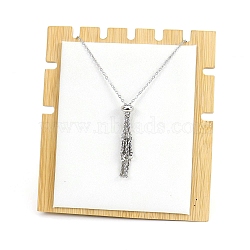 Stainless Steel Macrame Pouch Braided Gemstone Holder Pendant Necklace Making, Stainless Steel Color, 19.69 inch(50cm)(PW-WG22781-01)