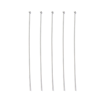 Brass Ball Head pins, Silver Color Plated, Size: about 0.7mm thick(21 Gauge), 70mm long, Head: 1.8mm
