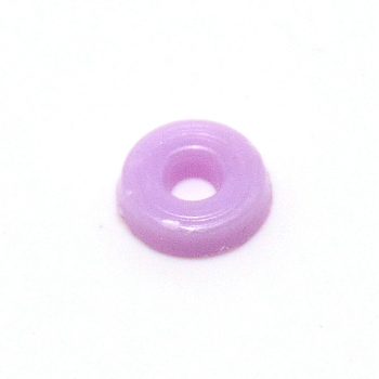Opaque Acrylic Beads, Flat Round, Plum, 6x1.5mm, Hole: 2mm, about 830pcs/bag
