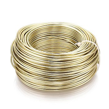 Round Aluminum Wire, Bendable Metal Craft Wire, Flexible Craft Wire, for Beading Jewelry Doll Craft Making, Light Gold, 17 Gauge, 1.2mm, 140m/500g(459.3 Feet/500g)