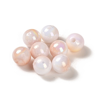 Opaque Acrylic Beads, Gradient Colorful, Round , Misty Rose, 8mm, Hole: 1.8mm, about 2083pcs/500g
