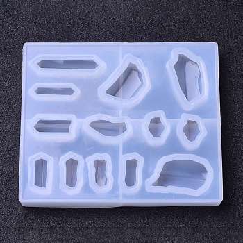 DIY Decorations Silicone Molds, for Jewelry Making, Resin Casting Molds, For UV Resin, Epoxy Resin Craft Making, Arrow & Nuggets, White, 120x143x16mm