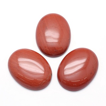 Natural Red Jasper Cabochons, Oval, 40x30x7.5~8mm