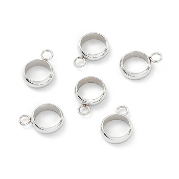 201 Stainless Steel Tube Bails, Loop Bails, Ring Bail Beads, Stainless Steel Color, 11x8x2.5mm, Hole: 1.8mm
