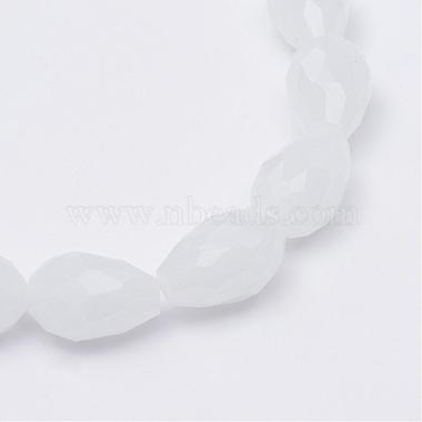 Teardrop Faceted Imitation Jade Glass Beads Strands(GLAA-Q052-A05)-2