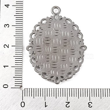 Tibetan Style Oval Alloy Pendant Cabochon Settings(TIBEP-Q054-44B-RS)-3