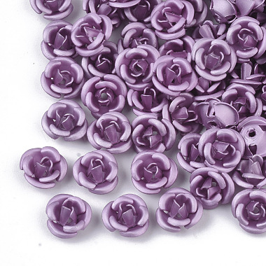 Violet Flower Aluminum Beads