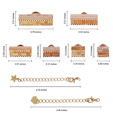 Long-Lasting Plated Brass Ribbon Crimp Ends and Chain Extender(KK-SZ0001-63)-2