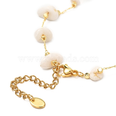 Natural White Moonstone Chip Beaded Necklace for Girl Women(NJEW-JN03708-02)-5